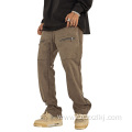 Autumn and winter American retro suede zipper trousers